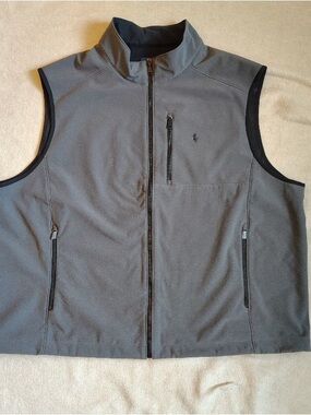 Polo Ralph Lauren Performance Full Zip Vest Mens 3XB Gray Stretch Double Knit